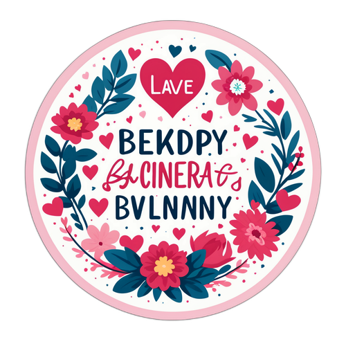 Bachelorette-jenny tarra sydämillä, kukilla ja romanttisilla viesteillä