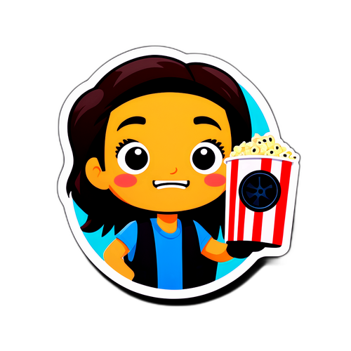 映画を楽しむキャラクターのデザイン