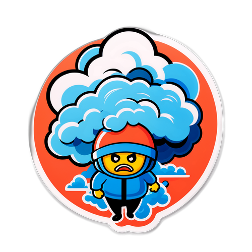 爆弾サイクロンと戦うキャラクターのコミカルデザイン