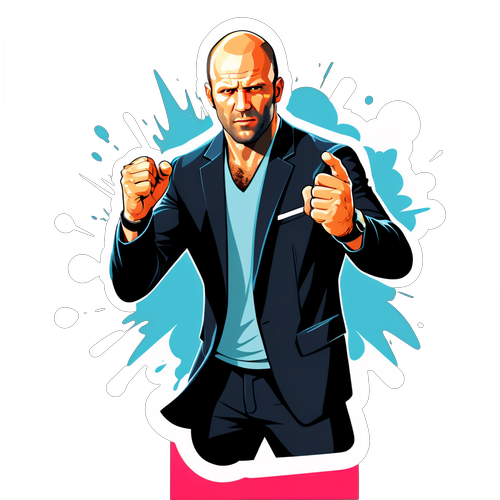 Sticker Estilizado de Jason Statham em Poses de Ação