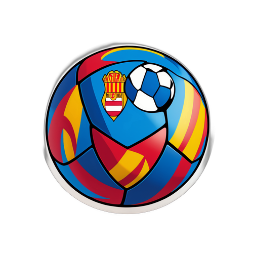 Мяч в цветах клуба Барселона и Эспаньол