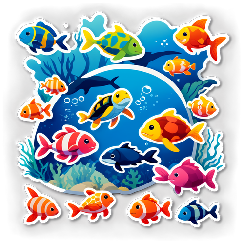 江ノ島水族館のかわいい海の生き物たちのステッカー