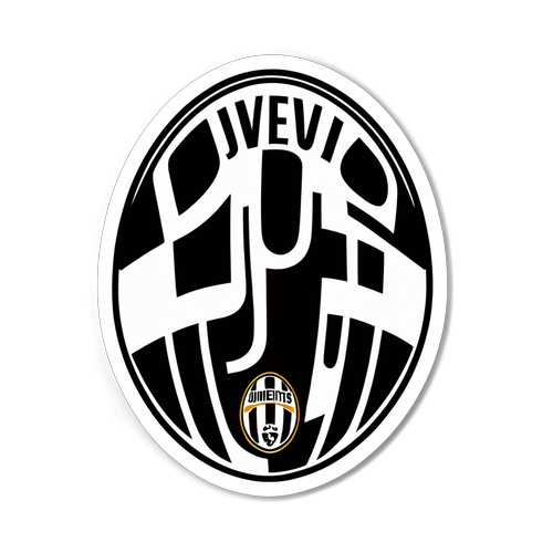 Sticker ya Juventus na mistari meupe na siyah