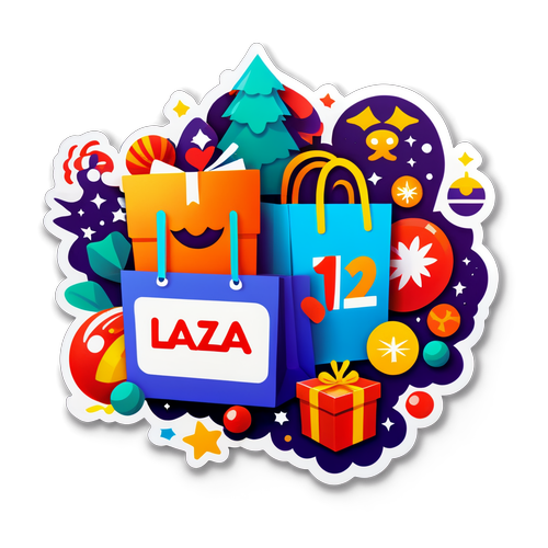 Stiker Meriah Menyambut Lazada 1212 Showdown