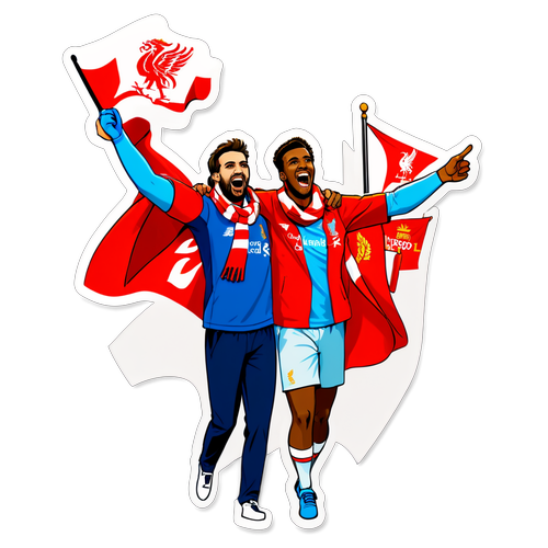Stiker Kemeriahan Perayaan Kemenangan Liverpool