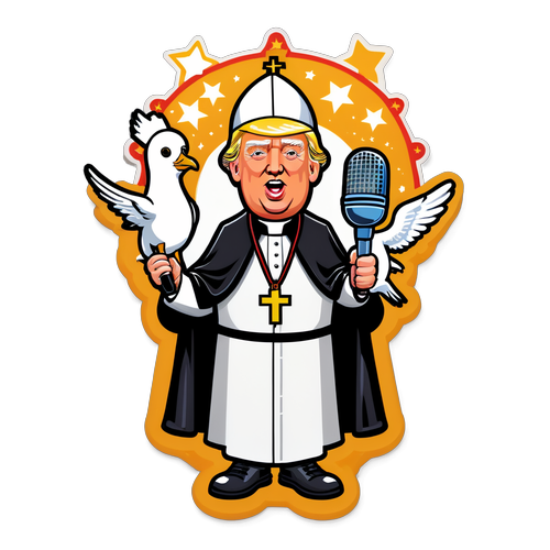 Humoristisk klistermärke av Trump i påskhatt
