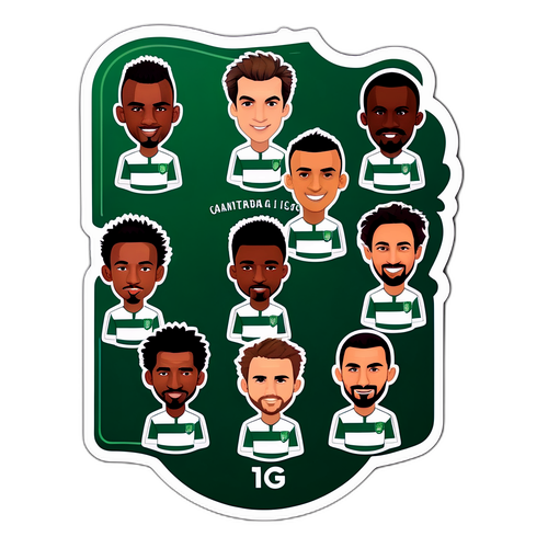 Наклейка з початковим складом Спортінга Лісабон з кумедними коментарями