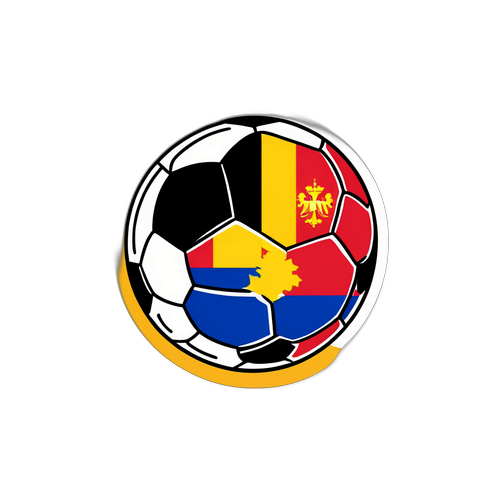 Mpira wa Miguu Mbele ya Bendera za Ubelgiji na Liechtenstein