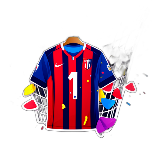 Jerseul echipei Bologna pe plasă de fotbal