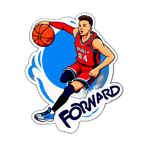 Energiaa täynnä oleva urheiluteemainen tarra