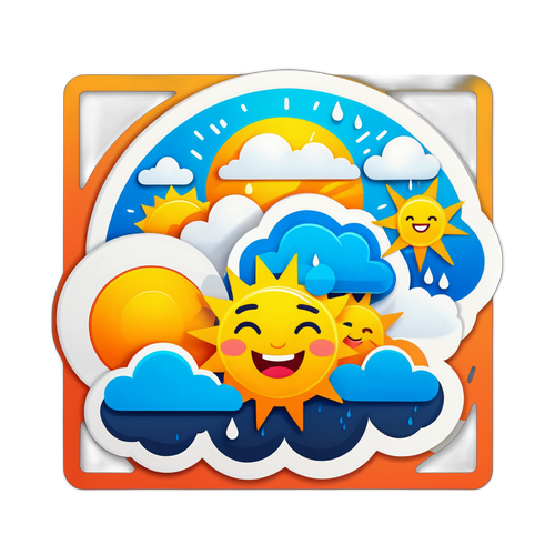 Kreslené počasí zítra - slunce, mraky, déšť a vítr