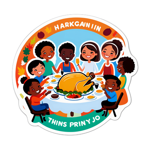 धन्यवाद उत्सव का मजेदार स्टीकर