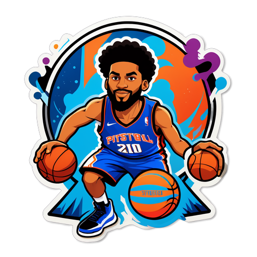 Makulay na Sticker ng Magic at Pistons