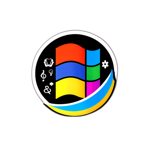 Microsoft Logo Aufkleber mit Finanzsymbolen
