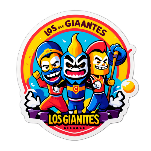Farverig klistermærke af Los Gigantes