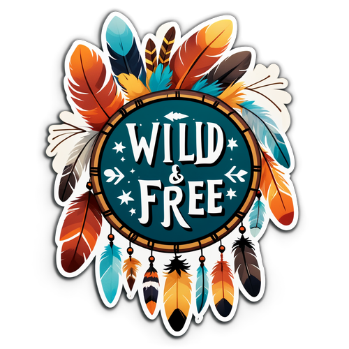 Wyzwól swoją Duszę! Odkryj Boho-Chic z Naklejką 'Wild & Free'