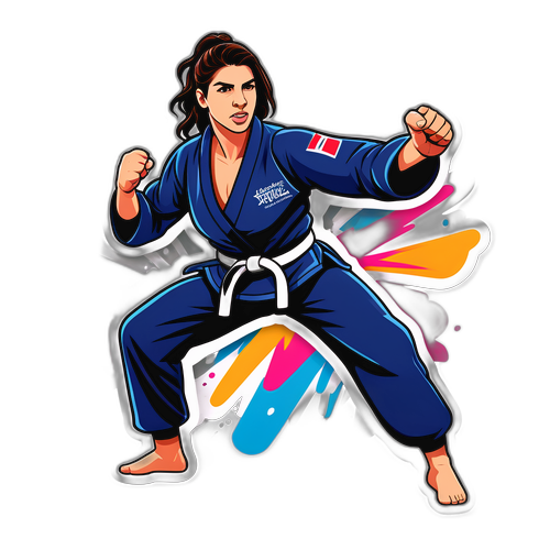 Sticker von Mackenzie Dern in einer kraftvollen Kampfpose
