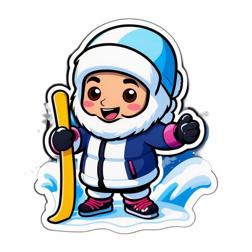 Animationsfigur på vintersport