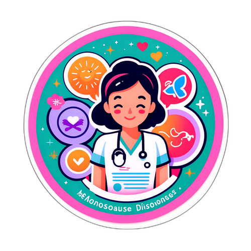 更年期障害をより身近に感じるための優しい色合いのシール