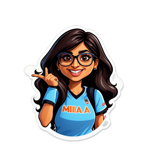 Ikke Gå Glipp Av Denne Fantastiske Mia Khalifa Klistermerket: Sporty Karikatur Som Fanger Ditt Blikk!