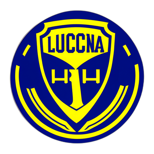 Retro-inspirerad klistermärke med LUCCNA-logotyp