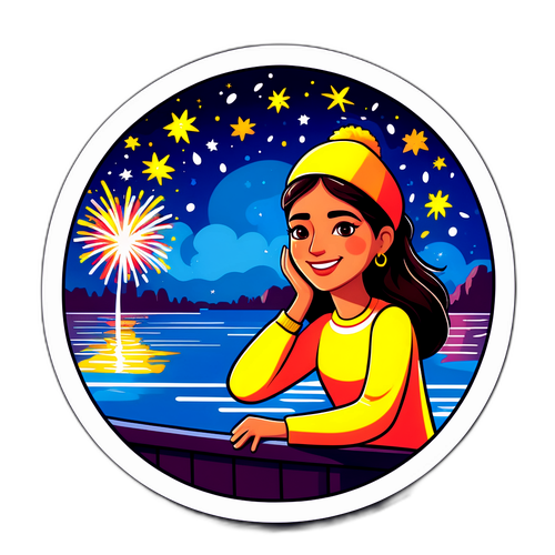 Sticker de María Becerra en el escenario River