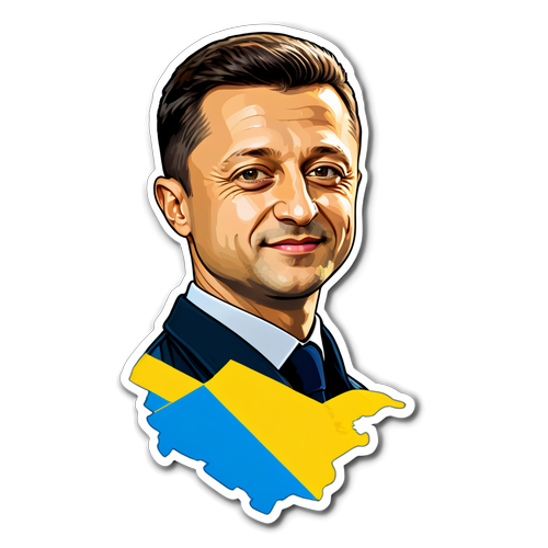 Inspirerande klistermärke med Volodymyr Zelenskyj