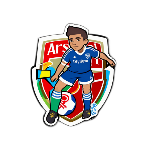 아스널과 위건의 매치 퀴즈 스타일 스티커