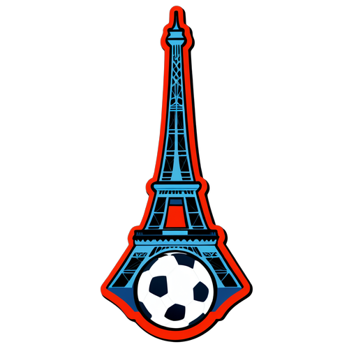 Sticker ya PSG na Mnara wa Eiffel