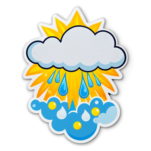 ¡Predicción del Tiempo Divertida! Descubre Cómo el Sol y la Lluvia Se Unen en un Solo Sticker