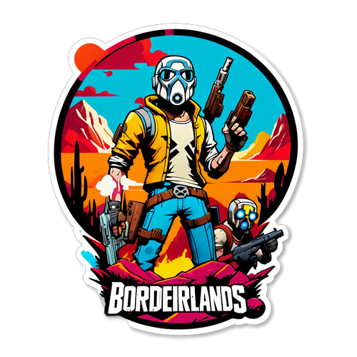 Przygotuj się na Przygody! Sticker ‘Borderlands’ łączący Ikoniczne Postacie i Broń w Żywych Kolorach!