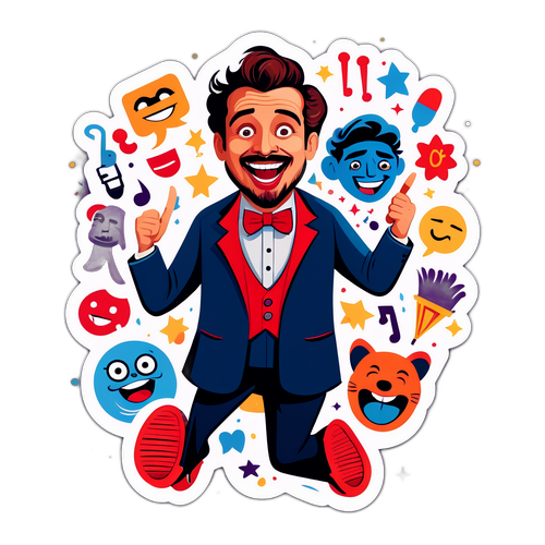 Paolo Calabresi in una posa divertente