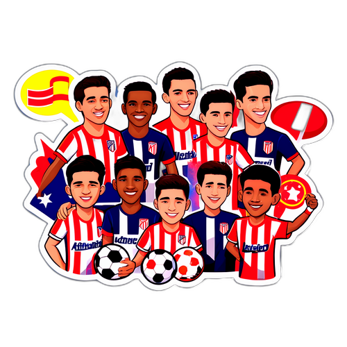 สติกเกอร์เฉลิมฉลองการมีเพื่อนมากในวันฟุตบอลสไตล์ไทยของ Atlético Madrid