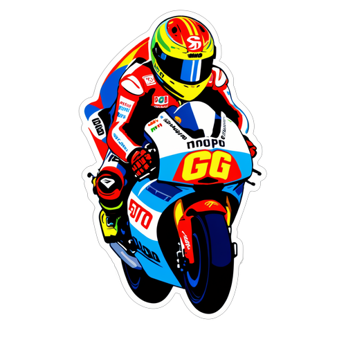 Stiker Perayaan MotoGP dengan Motor Balap