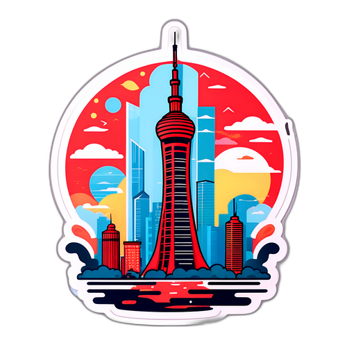 广州塔在台风影响下的美丽结构