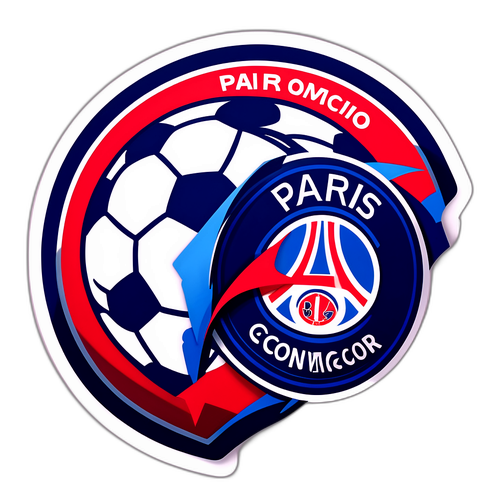 파리 생제르맹과 모나코의 열전 기념 스티커 디자인