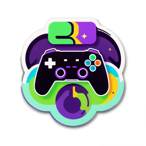 Twitch-logo met gamecontroller en kleurrijke neonlichten