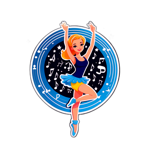 Dansende Sandrine met Muzikale Noten