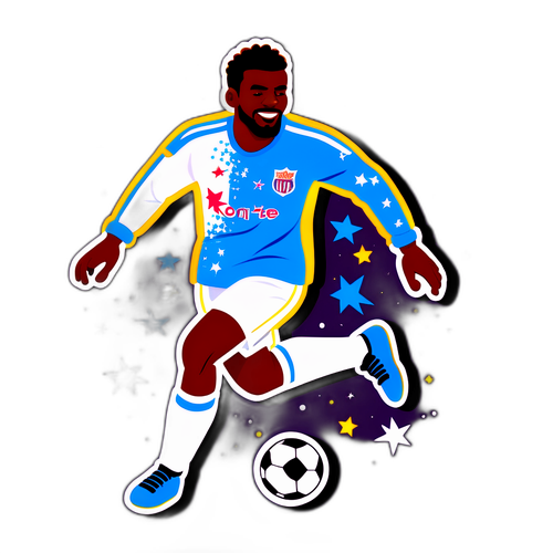 Konaté futball játékos pizsamában dribblingezve