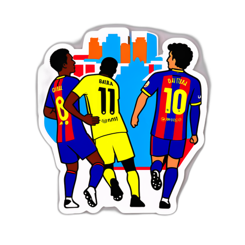 Sticker Barca trong trận đấu với đối thủ