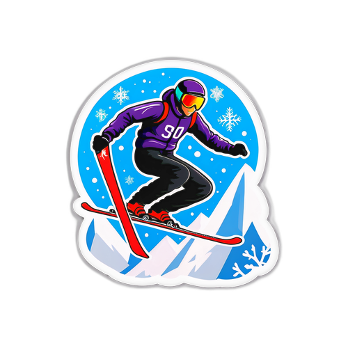 Ski-Sprung-Aufkleber