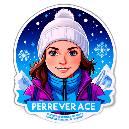 Motivační nálepka s citátem o vytrvalosti