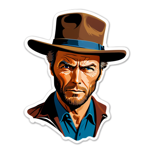 Vintagetyylinen Clint Eastwood -tarra