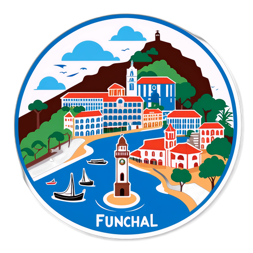 Funchal helyi látnivalói illusztrált térképen