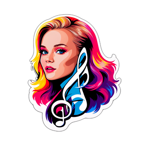 Vibrant design av Zara Larsson i en musiknote