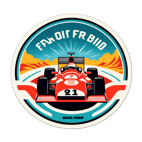 Retro Inspirująca Naklejka F1