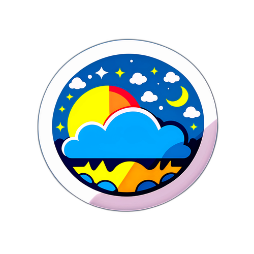 Стикер с прогнозом погоды для Чикаго и Вашингтона