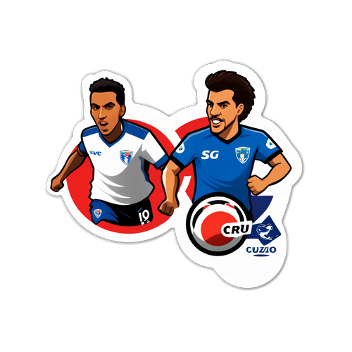 Sticker representando o jogo São Paulo vs. Cruzeiro