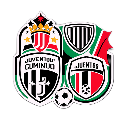 Hình dán Juventus và Cremonese với đường viền bóng bẩy nổi bật trận đấu