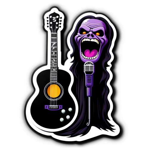 3D Sticker Design of a Guitar and Microphone Inspired by Black Sabbath